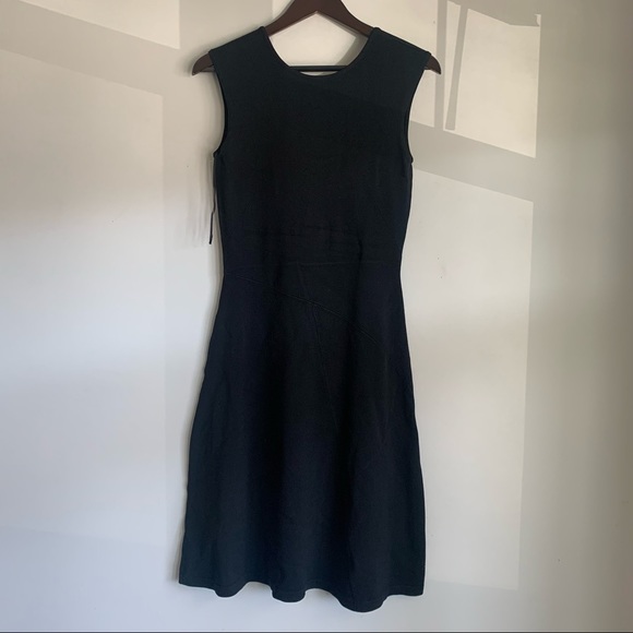 Reiss Black Patchwork Sleeveless Dress 6 - Picture 1 of 4